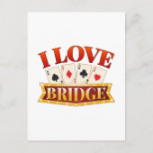 I Love Bridge Card Game Player ポストカード (正面)