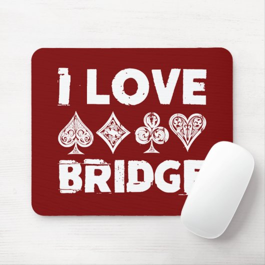 I Love Bridge Card Game Player マウスパッド (マウス)
