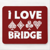 I Love Bridge Card Game Player マウスパッド (正面)