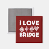 I Love Bridge Card Game Player マグネット (正面/裏面)