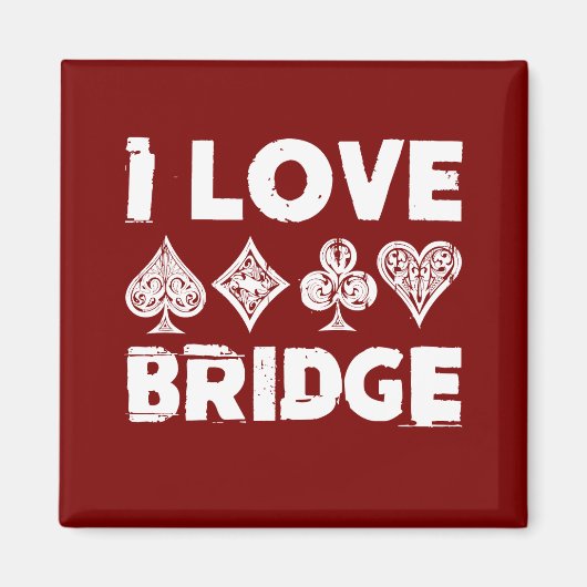 I Love Bridge Card Game Player マグネット (正面)