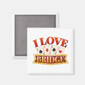 I Love Bridge Card Game Player マグネット (正面/裏面)