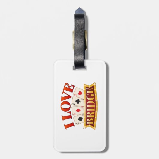 I Love Bridge Card Game Player ラゲッジタグ (裏面縦)