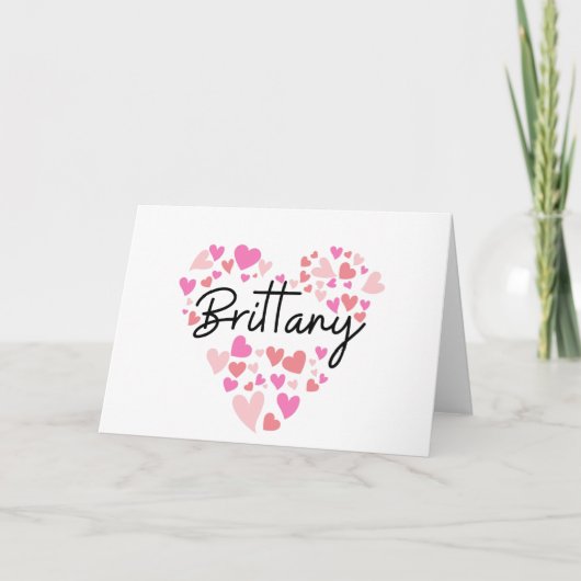 I love Brittany - hearts for Brittany ノートカード (正面)
