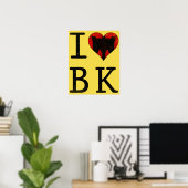 I Love Brooklyn, BK New Yorkポスタープリント ポスター (ホームオフィス)