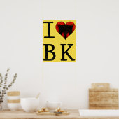 I Love Brooklyn, BK New Yorkポスタープリント ポスター (キッチン)
