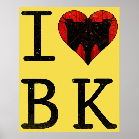 I Love Brooklyn, BK New Yorkポスタープリント ポスター (正面)