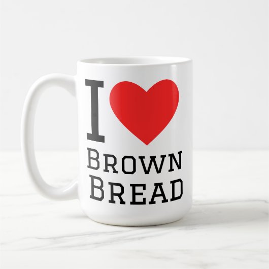 I love brown bread square sticker コーヒーマグカップ (左)