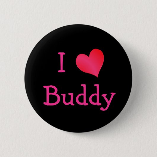 I Love Buddy 缶バッジ (正面)