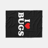 I Love Bugs -ハート フリースブランケット (正面(横))
