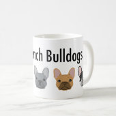 I Love Bulldogs mug – フフランスのレンチギフト コーヒーマグカップ (正面右)