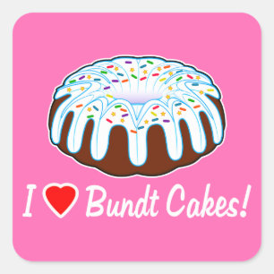 I Love Bundt Cakeステッカー スクエアシール