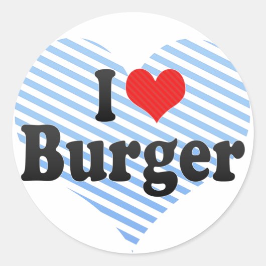 I Love Burger ラウンドシール (正面)