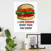I Love Burger Poster ポスター (ホームオフィス)