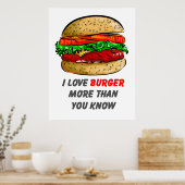 I Love Burger Poster ポスター (キッチン)