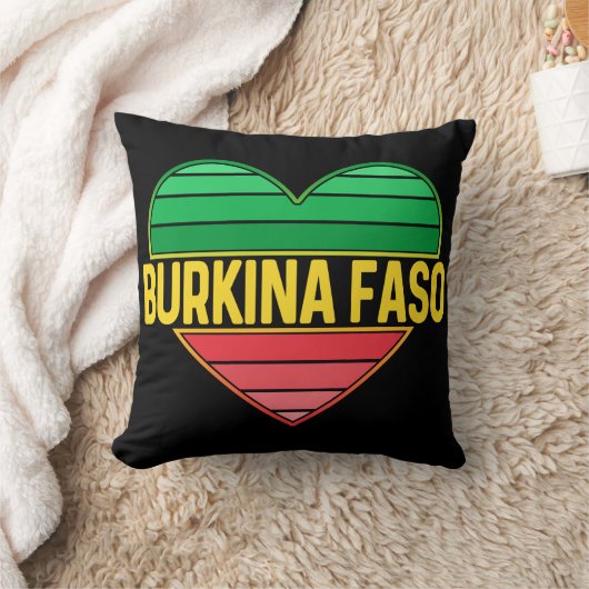 I Love Burkina Fasoハート・ブルキナベ クッション (ブランケット)