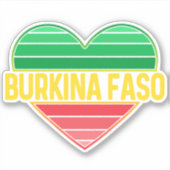 I Love Burkina Fasoハート・ブルキナベ シール (正面)