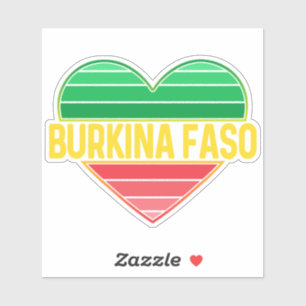 I Love Burkina Fasoハート・ブルキナベ シール