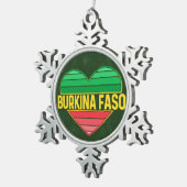 I Love Burkina Fasoハート・ブルキナベ スノーフレークピューターオーナメント (右)