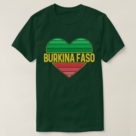 I Love Burkina Fasoハート・ブルキナベ Tシャツ (デザイン正面)