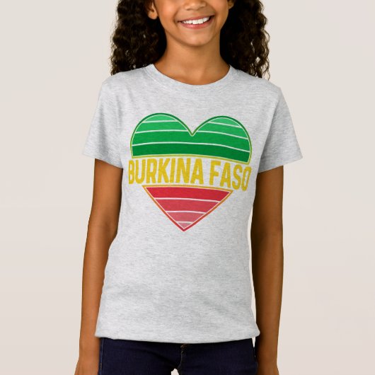 I Love Burkina Fasoハート・ブルキナベ Tシャツ (正面)
