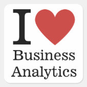 I Love ❤️ Business Analyticsのステッカー スクエアシール (正面)