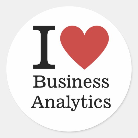 I Love ❤️ Business Analyticsのステッカー ラウンドシール (正面)