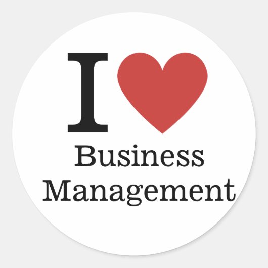 I Love ❤️ Business Managementのステッカー ラウンドシール (正面)