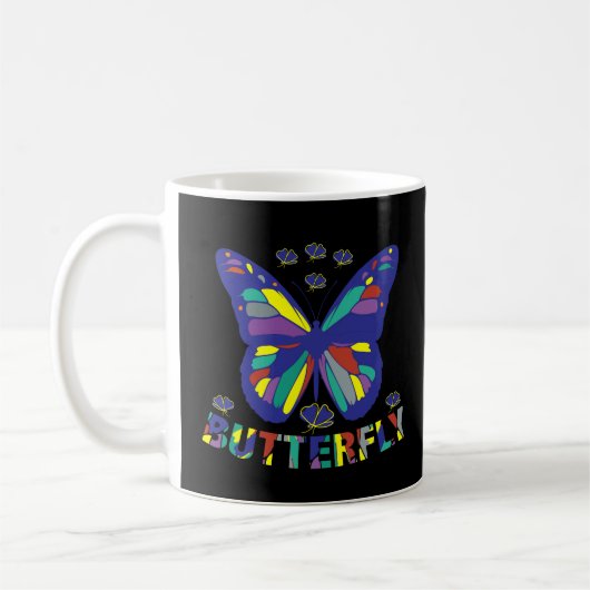 i-love-butterfly-タイポグラフィ-引用文-ヴィンテージ コーヒーマグカップ (左)