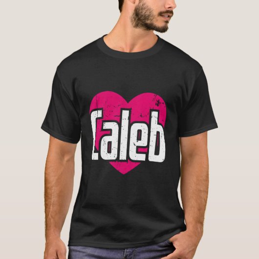 I Love Caleb First Name I He Caleb Tシャツ (正面)