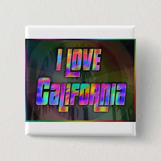 I LOVE California Bright Futureボタン 缶バッジ (正面)