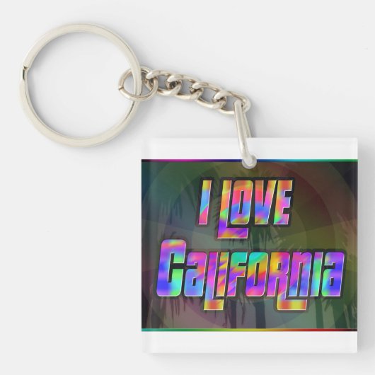 I LOVE California Bright Future Keychain キーホルダー (正面)