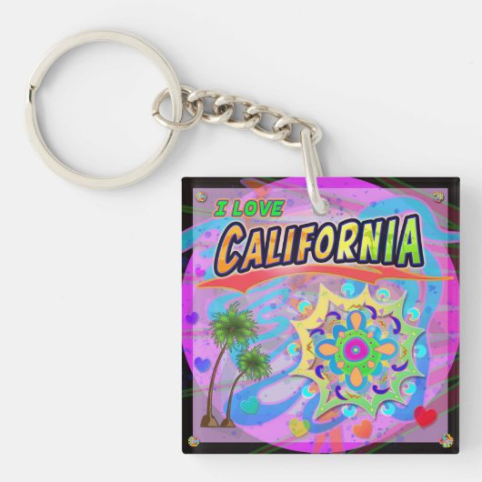 I LOVE California True Progress Keychain キーホルダー (正面)