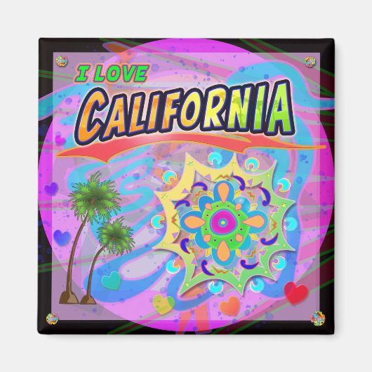 I LOVE California True Progress Magnet マグネット (正面)