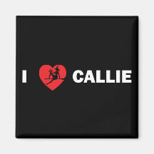 I Love Callie Square Magnet (Dark)