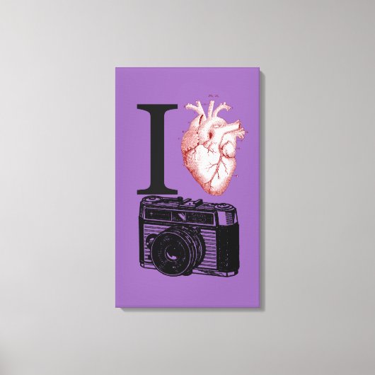 I Love Camera Photography Canvas Print キャンバスプリント (正面)
