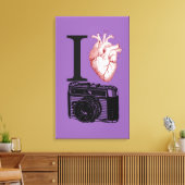 I Love Camera Photography Canvas Print キャンバスプリント (インサイチュ (リビング))