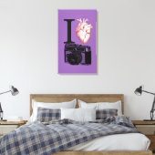 I Love Camera Photography Canvas Print キャンバスプリント (インサイチュ (寝室))