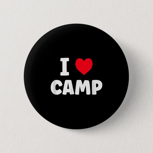 I Love Camp Summer Camp Glamping  缶バッジ (正面)