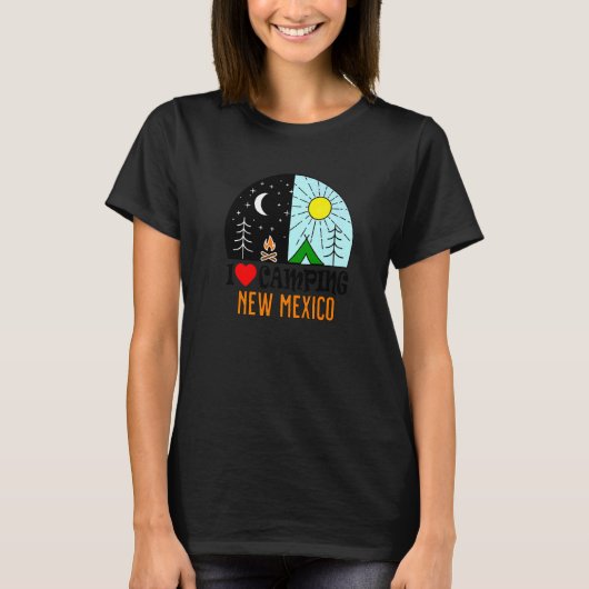 I Love Camping New Mexico America Outdoors Nature  Tシャツ (正面)