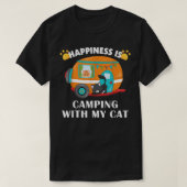 I love Camping With My Cat  Funny Kitty Tee  Tシャツ (デザイン正面)
