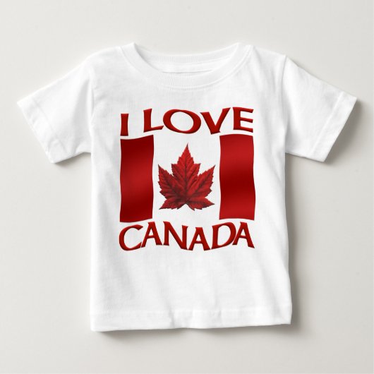 I Love Canadaお土産RomperベビーCanada Romper ベビーTシャツ (正面)