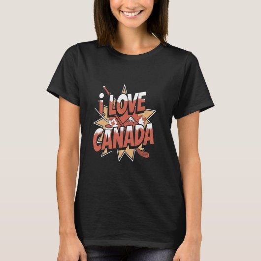 I Love Canadaカナダ家族旅行お土産 Tシャツ (正面)