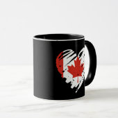 I Love Canada – カナダ国旗のハート マグカップ (正面右)