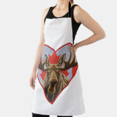 I Love Canada – カナ誇りを持ったダムースとメープルリーフ エプロン (インサイチュ)