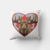 I Love Canada – カナ誇りを持ったダムースとメープルリーフ クッション (裏面)