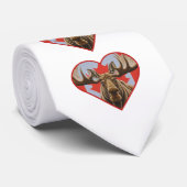 I Love Canada – カナ誇りを持ったダムースとメープルリーフ ネクタイ (ロール)