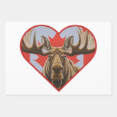 I Love Canada – カナ誇りを持ったダムースとメープルリーフ ラッピングペーパーシート (正面2)