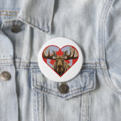 I Love Canada – カナ誇りを持ったダムースとメープルリーフ 缶バッジ (インサイチュ)