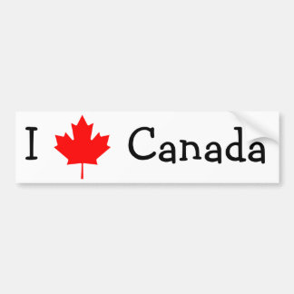I Love Canada Bumperステッカー バンパーステッカー